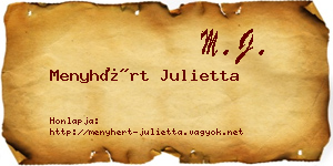 Menyhért Julietta névjegykártya